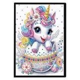 JISHSHAY Diamond Art Notebook Journal Diamond Painting Note Book Gem Art Sketchbook Gem Painting Diary Mosaic Kits for Adults Blank Notebook with Special Shaped 14.5×21cm/5.7×8.26in Unicorn JISHSHAY