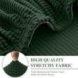 LA MEACK Couch Cushion Cover Chaise Lounge Cover Washable Separate Seat Chaise Couch Cover Stretch Sectional Sofa Slipcover(1 Piece for Chaise or Sofa 3-Seater, Green) LA MEACK