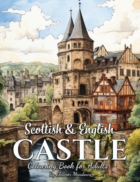 Scottish & English Castles: Colouring Book for Adults Featuring 50 Relaxing Landscape Illustrations of Castles in Scotland and England for Relaxation and Stress Relief Majosta