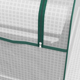 Outsunny 4 x 3 x 1ft Raised Garden Bed with Mini Greenhouse, Galvanized Outdoor Planter Box with Cover, for Herbs and Vegetables, Use for Patio, Garden, Balcony, White Cover and Brown Planter Outsunny