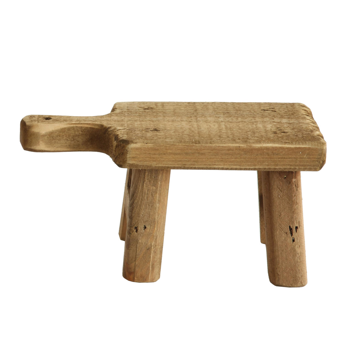 Creative Co-Op Small Wood Pedestal with Handle Creative Co-Op