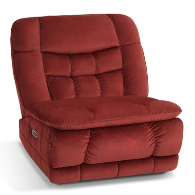 MCombo Dual Motor Oversized Power Recliner Chair, 38.2'' Large Wide Seat, Rocker Recliner with LED Lighting, USB Ports, Perfect for Living Room, Office and Home Theater, Fabric PR607 (Burgundy)