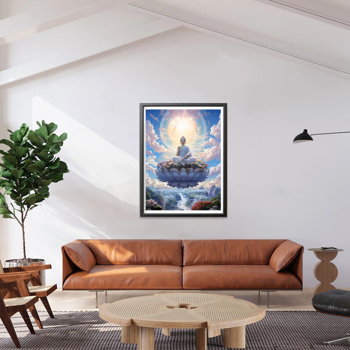 LOMSIOY DIY 5D Diamond Art Kits for Adults, Buddha Diamond Painting Kits for Beginner, Meditation Diamond Art with Round Full Drill Rhinestone Crafts Gem Arts for Home Wall Decor 12 * 16 inch LOMSIOY