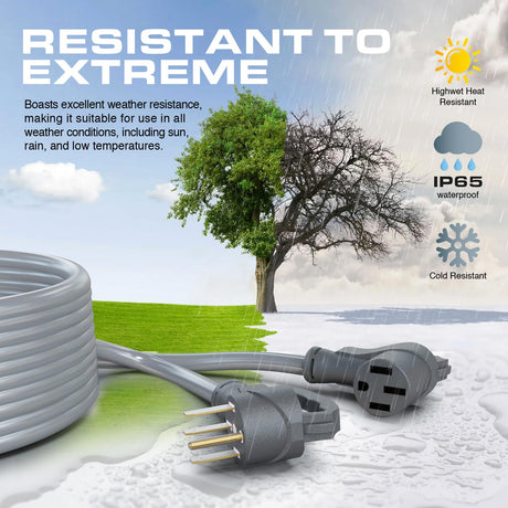 50 Amp Extension Cord for RV and EV 15 Feet | NEMA 14-50 - Tesla Charger Extension Cable | 250 Volt (STW/AWG) - UL/ETL Listed | Ideal for Car and Camper - Heavy Duty. (15 ft) SUREPLUG