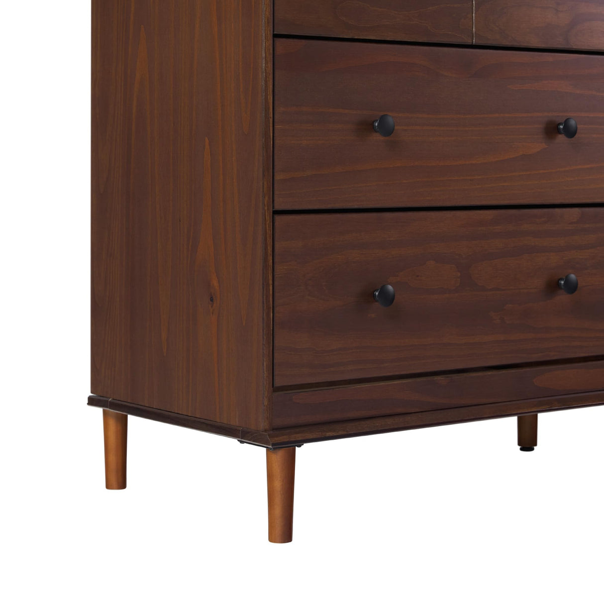 Walker Edison Modern 6-Drawer Solid Wood Dresser Bedroom Storage, 57 Inch, Walnut Walker Edison