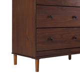Walker Edison Modern 6-Drawer Solid Wood Dresser Bedroom Storage, 57 Inch, Walnut Walker Edison