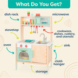 B. toys- Mini Chef Kitchenette- Pretend Play Wooden Play Kitchen – Kitchen for Kids – Kitchen Play Set & Accessories – (20+ Pcs)- 3 Years + B. toys