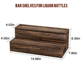 TIRYIUOU LED Lighted Bottle Display Shelf, 2 Pack Bar Shelf, Tabletop Wine Rack, Coffee Syrup Organizer, Home Bar Stand for Liquor Bottles, Mini Bar TIRYIUOU
