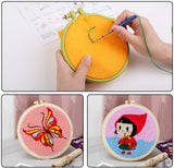 Punch Needle, 43 Pieces Punch Needle Tool and Instructions - Punch Needle Embroidery Kit with Embroidery Tools, Seam Ripper, Threader and Thimble, Needle Punch Kits for Beginners JNENERY