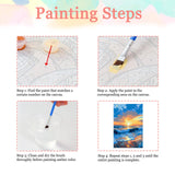 Auremi Ocean Paint by Number Kits for Adults,Landscape Paint by Number on Canvas with Frame DIY Painting with Number Acrylic Oil Paint Kits for Home Decor 8x12 Inch Auremi