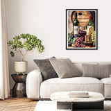 PUAGEMTI Grapes Wine Diamond Painting Kits, Drinks Flowers 5D Diamond Painting for Adults DIY Full Drill Sparkling Diamond Painting Decorate The Room 12x16 inch PUAGEMTI