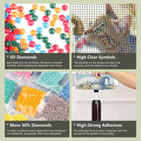 AMORARS Cat Diamond Painting Kit for Adults, 5D Diamond Art Beginners - DIY Full Diamond Dot Gem Art Paintings, Suitable Gifts, and Home Decoration Crafts，12x12In AMORARS