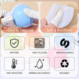 RESIN GO 5Pcs Fruit Candle Molds Set, 3D Apple, Pear, Orange, Lemon & Peach Silicone Molds for Candle Making, DIY Scented Wax Candle Soap Epoxy Resin Casting Polymer Clay Art Decor RESIN GO