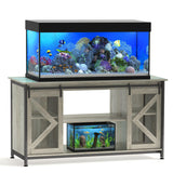 DetalleGo 50-80 Gallon Fish Tank Stand, Heavy Duty Aquarium Stand with Cabinet for Fish Tank Accessories Storage - 1000 LBS Capacity, 58.9" L x 19.7" W x 32.6" H, Gray DetalleGo
