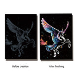 NAIHEY Scratch Art Rainbow Painting Paper DIY Crafts Womens Hobbies Engraving Art Scratchboard Scratch Painting Sketch Pads for Adults 16” x 11.2” (Unicorn Animal) Birthday Gift NaiHey