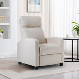 BestMassage | Recliner Chair | No Massage Function | Textile Beige | with Lumbar Support, Adjustable Push Back, Wide Armrests, Footrest & Padded Seat | Easy Assembly | for Living Room, Home Theatre BestMassage