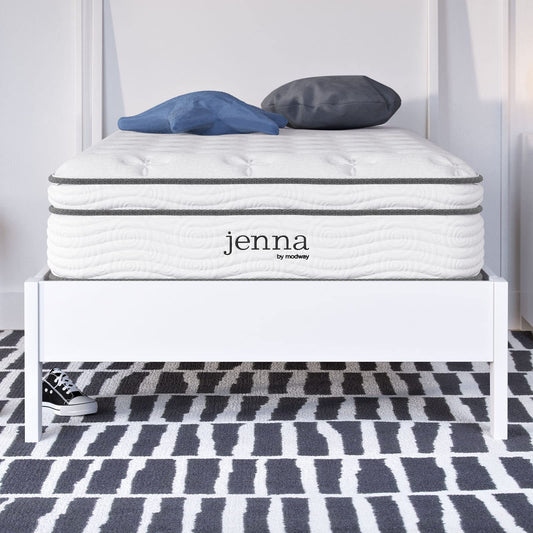 Modway Jenna 10” Innerspring and Memory Foam Twin Mattress With Individually Encased Coils