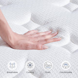 Dourxi Queen Size Mattresses, 14 Inch Queen Size Mattress in a Box with Gel Memory Foam, Individually Pocketed Springs for Pressure Relief and Back Pain Relief - Plush Dourxi