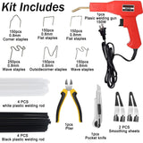 150W Upgraded Plastic Welder Kit,1000PCS Hot Stapler Welding Machine Car Bumper Repair Kit,2 in 1 Plastic Welder Soldering Gun with Weld Rods,6 Types Staples for Bumper/Kayak/Plastic Product Repairs Ghguole