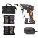 WORX Nitro 20V SwitchDriver 2.0 with 85 pc Accessory Kit, 2-in-1 Brushless Cordless Drill Driver, Drill Set Rotatable Dual 1/4" Chucks, WX177L.2 – (Battery & Charger Included) WORX