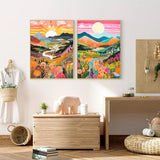 Diamond Art Kits for Adults Beginner, 2 Pack Mountain Flower DIY Modern Diamond Painting Kits 5D Diamond Dots Gem Art Crafts with Tools,Round Full Drill Funny Crafts for Home Wall Decor&Gift-10x13.7in BAWKENTON