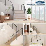 Gyykzz 2 Pack Complete Set Side Mount Stair Cable Railing Post Kits 36", Space-Saving Fascia Mount Stair Railing System Includes 2 Pack Side Mount Posts, 85FT Cable, 20 Cable Tensioners (No Handrail) Gyykzz