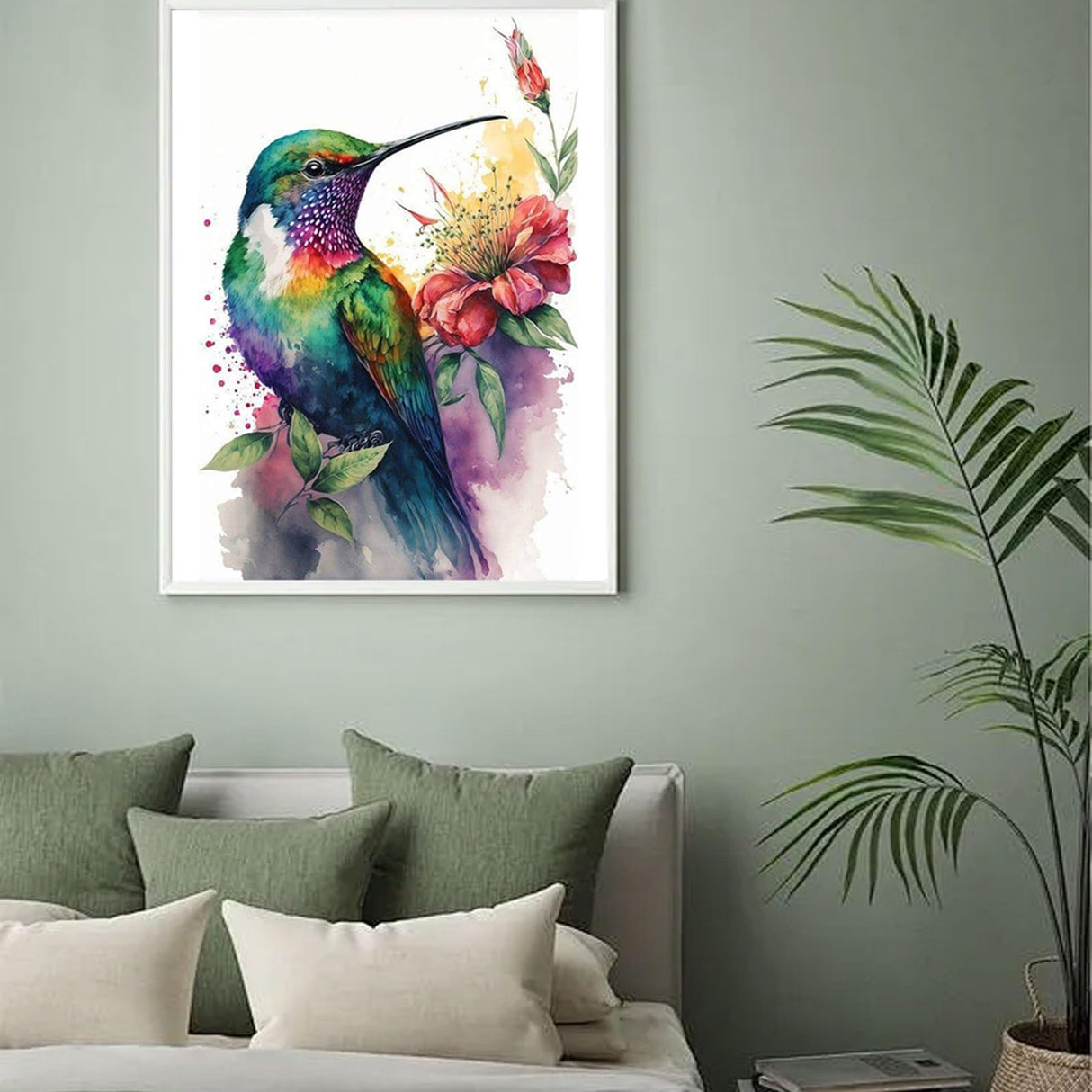 Hummingbird Diamond Painting Kits for Adults-Bird Diamond Art Kits for Adults,5D Diamond Painting,DIY Gem Art Bird Home Wall Decor Perfect for Relaxation 12x16inch Ausanrl