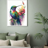 Hummingbird Diamond Painting Kits for Adults-Bird Diamond Art Kits for Adults,5D Diamond Painting,DIY Gem Art Bird Home Wall Decor Perfect for Relaxation 12x16inch Ausanrl