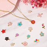 Acejoz 100Pcs 50 Pairs Flower Charms for Jewelry Making, Wholesale Assorted Enamel Mixed Bulk Metal Earring Charms for DIY Necklace Bracelet Earring Jewelry Making and Crafting Acejoz