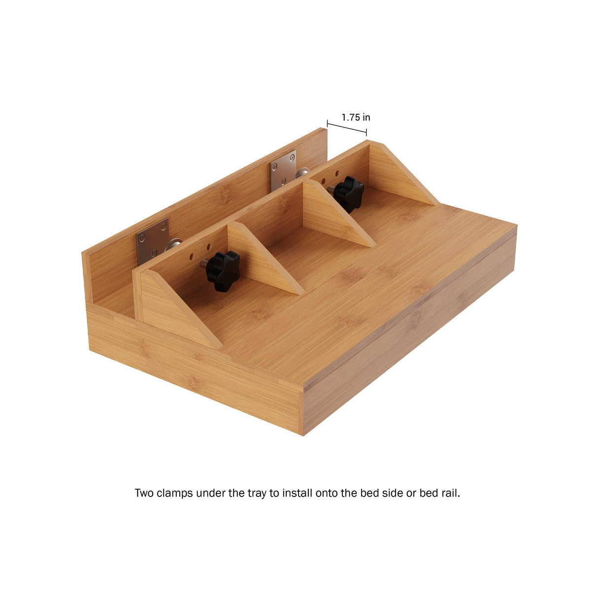 Lavish Home Bedside Shelf - Eco-Friendly Bamboo Floating Nightstand - Bedroom Accessories Tray for Home, Dorm, RV, and Apartment (Natural Finish) Lavish Home