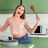 Wooden Spatula for Cooking 12.8 Inches Flat Wooden Spatula for Non Stick Cookware Long Handle Flat Frying Spatula Natural Wooden Cooking Utensils Kitchen Spatulas, 2PCS Mozeat Lens