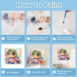 hkejoi Turtle Paint by Numbers Kit for Kids Age 8-12, Turtle Paint by Numbers Framed Flowers Paint by Number with Frame, Framed Paint by Number Kits on Canvas with Box 9.84x9.84 inch hkejoi