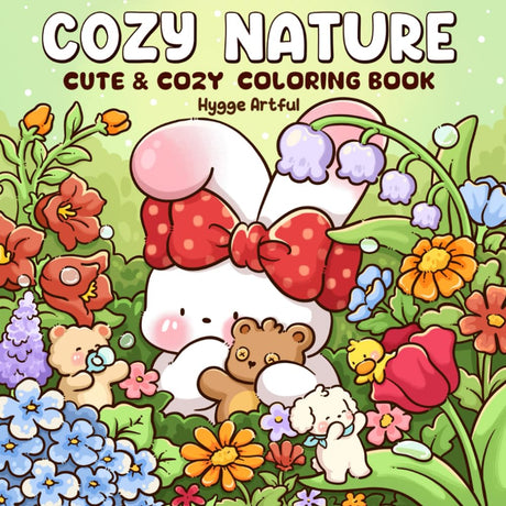 Cozy Nature: A Delightful Coloring Book for Adults And Teens Featuring Cute Creatures Relaxing in Serene Flower Filled Gardens for Relaxing WoodArtSupply