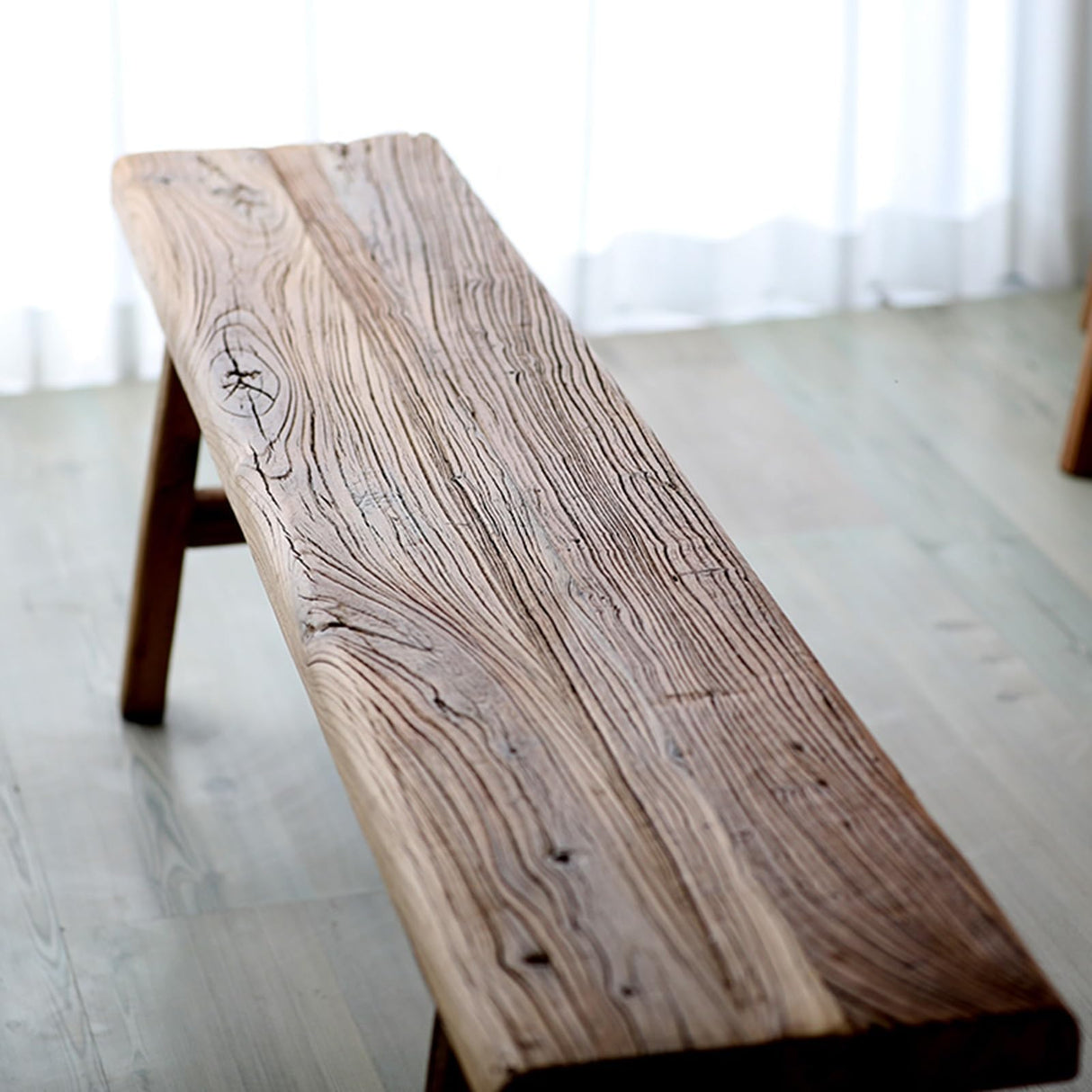 HXFAAFXH Farmhouse Wood Bench Indoor Dining Bench Seat for Living Room and Entryway with Armless Design and Short Height, Solid Wood Shoe Bench for Room, Bedroom(100x30x45/39.4x11.8x17.7in) HXFAAFXH