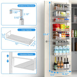 VyGrow Over the Door Pantry Organizer, 8-Tier Over the Door Organizer with Adjustable Basket, Pantry Door Organization for Pantry Kitchen Storage Room Spice Rack, White VyGrow