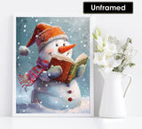 Diymood Paint by Numbers for Adults Snowman, DIY Oil Painting Christmas Acrylic Paint by Number Kits for Kids Adults Beginner for Home Wall Decor 16x20 inch Diymood