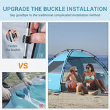 Elegear Beach Tent Sun Shelter with Canopy, 4-5 Person Pop Up Beach Tent, Easy Setup UPF 50+ UV Protection Portable Lightweight Double Silver Coating Beach Cabana Sun Shade Shelter - Sky Blue Elegear