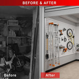 Ginchain Garage Slatwall Panel Wall Organizer - Slat Wall Paneling Sheets with Hooks, Interlocking PVC Panels for Tool Organization Mounted Storage Systems Ginchain