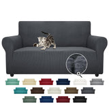 ZNSAYOTX Super Stretch Couch Cover Love Seat Sofa Covers for Living Room Dogs Pet Friendly Furniture Protector Spandex Loveseat Slipcovers with Anti Slip Foam Sticks (Dark Grey, Loveseat) ZNSAYOTX