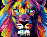 Komking Paint by Number for Adults Kids Beginner, Paint by Numbers Kits on Canvas Painting Kits for Art Crafts Gift, Colorful Lion 16x20inch Komking