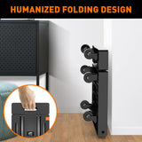 Ronlap Folding Hand Truck, Foldable Dolly Cart for Moving 500lbs Heavy Duty Luggage Cart Portable Platform Cart Collapsible Dolly with 6 Wheels & 2 Ropes for Travel House Office Moving, Black Ronlap