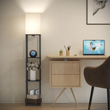 SUNMORY Floor Lamp with Shelves, Smart APP Control Standing Lamp with RGB Bulb, 4-Tier Dimmable Floor Lamps for Living Room, Tall Lamp for Bedroom, Office, Corner Display Bookshelf Lamp SUNMORY