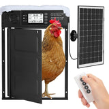 Doirdon Automatic Chicken Coop Door Solar Powered, Cold Weather Electric Chicken Door Large Size Aluminum Door with Light Sensor & Timer with Power Off Emergency Mode 14.9" H x 11" W Doirdon