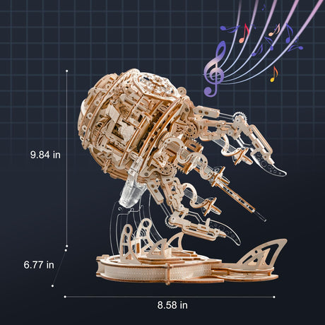 3D Wooden Puzzles for Adults, 3D Puzzle Model Aurora Jellyfish Toys Building Kits, DIY Wood Crafts Cool Toy Hobbies for Men Women, Creative Assembly Gifts RUIFAM