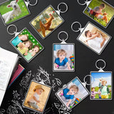 Visen 12 Pcs Acrylic Keychain Blank,Clear Rectangle Keyring Holder,Picture Keychains,Transparent Acrylic Ornaments,Custom Personalised Photo Insert Keychain,Key Rings for DIY Projects and Craf Visen