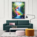 Zariocy 5D Diamond Art Kits for Adults Rainbow Falls, DIY Diamond Painting Art Landscape Round Full Drill Crystal Diamond Embroidery Paintings Arts Craft for Home Office Wall Decor 12x16 inch Zariocy
