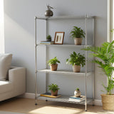 hiLISS Heavy-Duty 4 Tiers Chrome Steel Wire Shelving NSF Certified. Adjustable Storage Rack for Kitchen,Garage,and Laundry Utility Room (Chrome-4Tiers-36x14x54) hiLISS