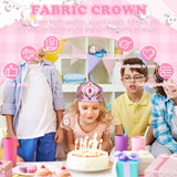 ZYNERY 29 Pcs Birthday Crowns for Kids Fabric Crafts with Stickers Bulk 4-14mm Rhinestones,Princess Tiaras DIY Crown Gifts for Girls Boys Role Rlay ZYNERY