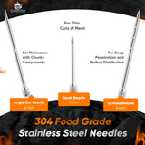 Meat Injectors for Smoking - Stainless Steel Marinade Injector Kit with Case and Window for BBQ, Grilling - 3 Syringe Needles for Injection of Flavor, Sauce - Food Injector for Turkey, Beef, Brisket CookHouse Empire