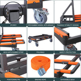 Upgrade Folding Drywall Cart Heavy Duty,Drywall Dolly Load 2200 lbs Capacity,Panel Cart with Extended Large Deck,Panel Dolly Handling Plywood Sheetrock Glass and Windows Service Cart YANGTZE